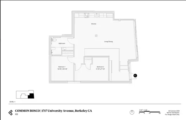 2 Bed 1 Bath - 860 sqft 102 floor plan